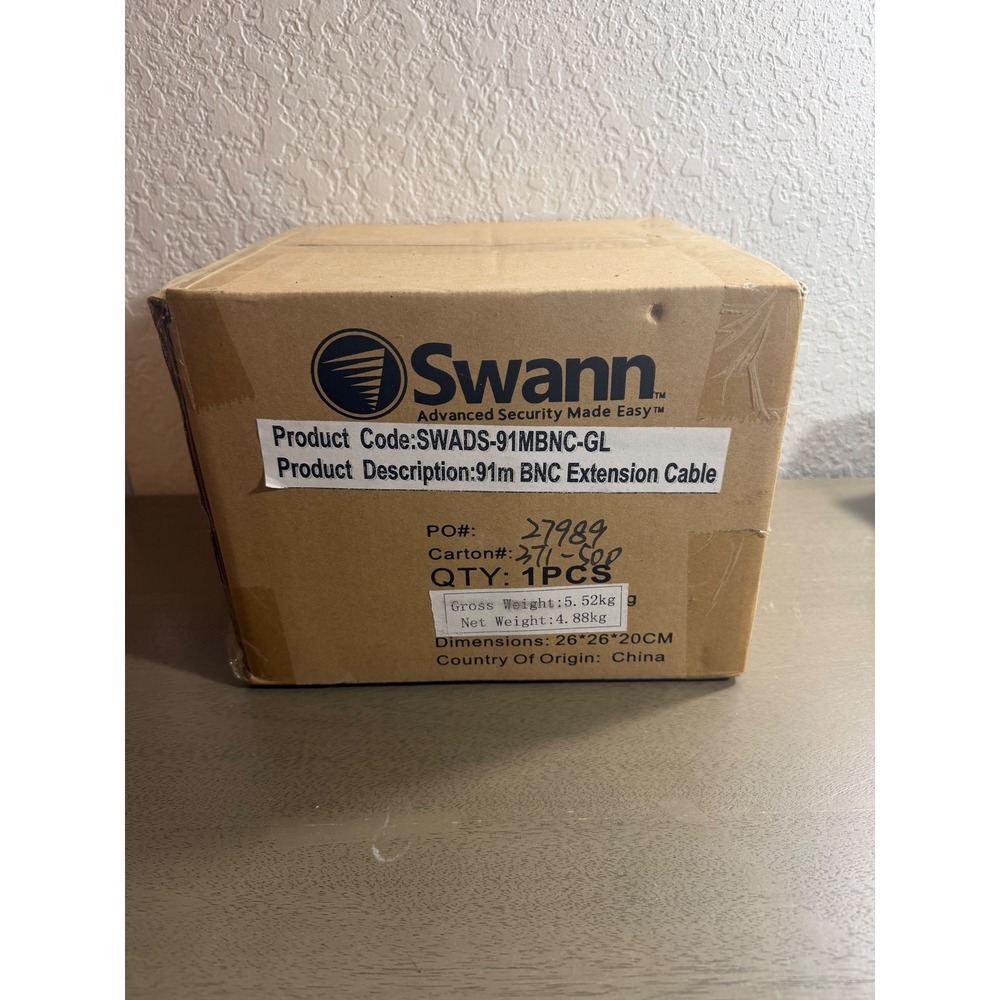 Swann 91m BNC Extension Cable Security Camera Wire SWADS-91MBNC-GL New